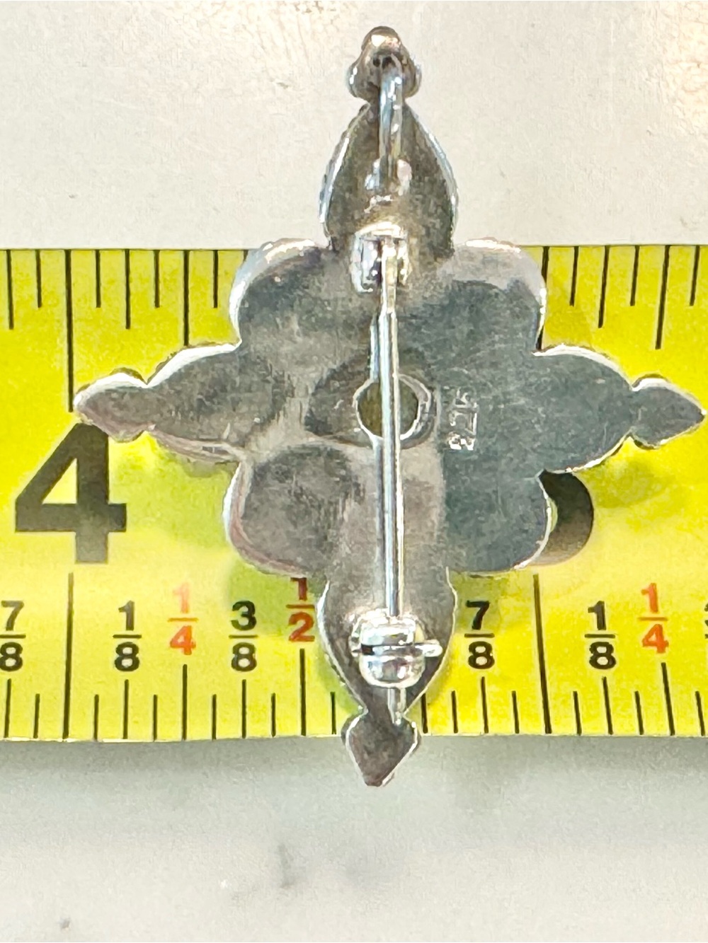 Vintage Rare Sterling Silver Multi-Gemstone Star Pendant/Pin - Red, White & Blue - Picture 5 of 8